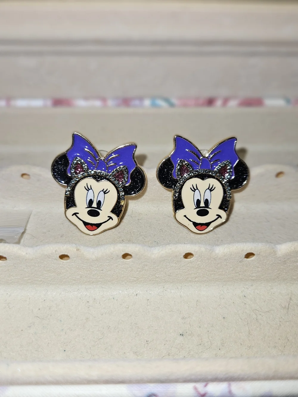 Disney x Baublebar Minnie Mouse Halloween Cat Ears Purple Bow Earrings